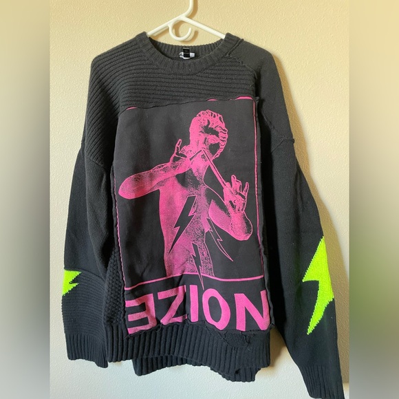 DIESEL E-RAVE, OVERSIZED KNIT SWEATER - Picture 1 of 3